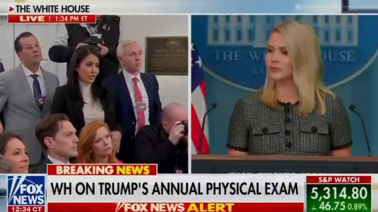 Screenshot of Cara Castronuova speaking to Karoline Leavitt