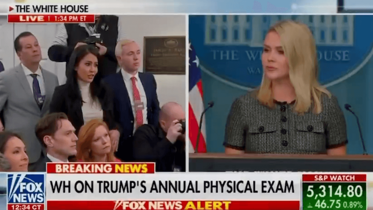 Screenshot of Cara Castronuova speaking to Karoline Leavitt
