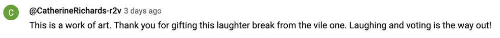 Screenshot of @CatherineRichards-r2v' YouTube comment