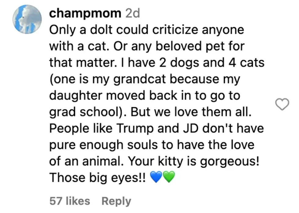 Screenshot of @champmom/Instagram