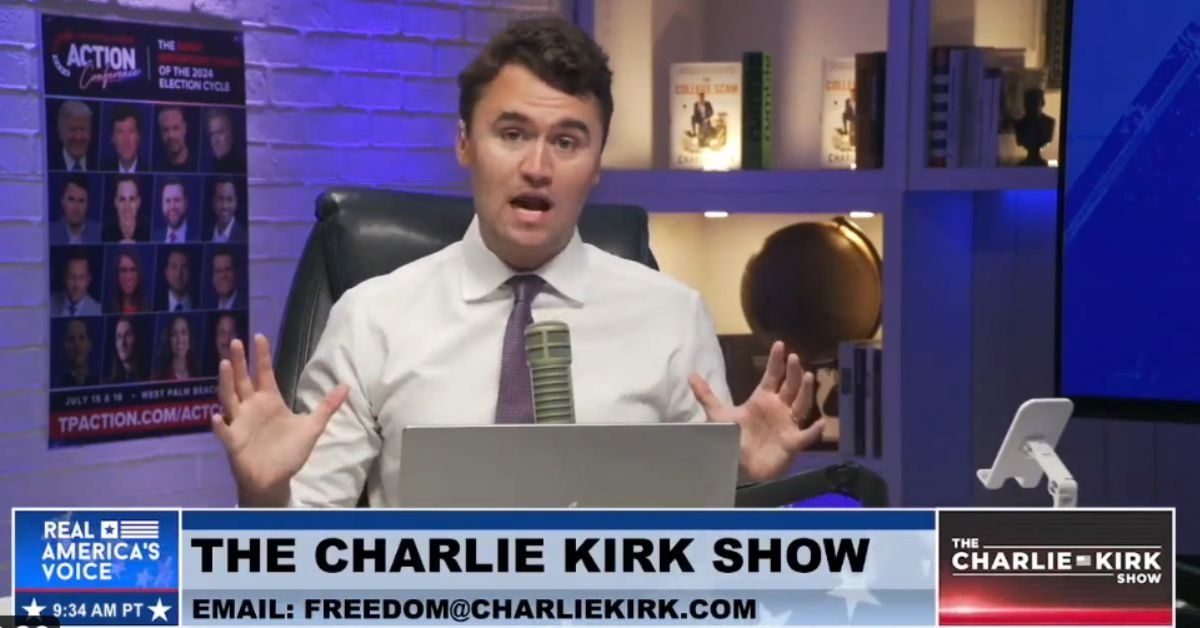 Screenshot of Charlie Kirk from his podcast