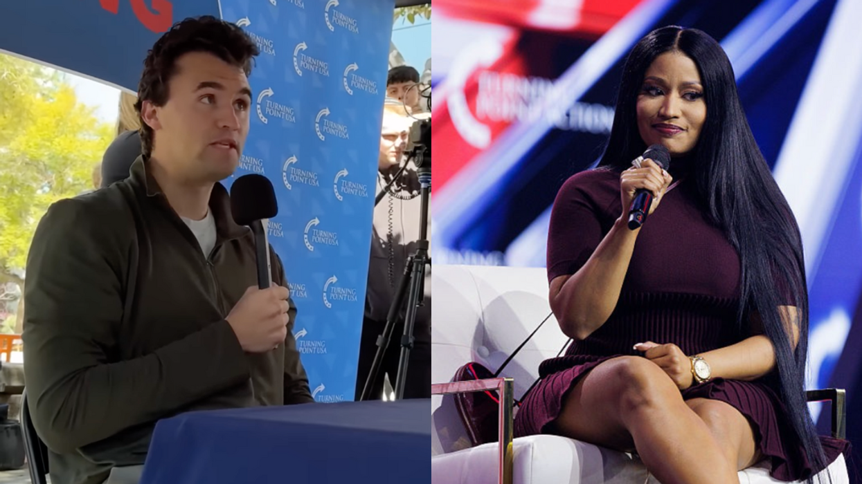 Screenshot of Charlie Kirk; Nicki Minaj