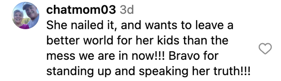 Screenshot of @chatmom03's post