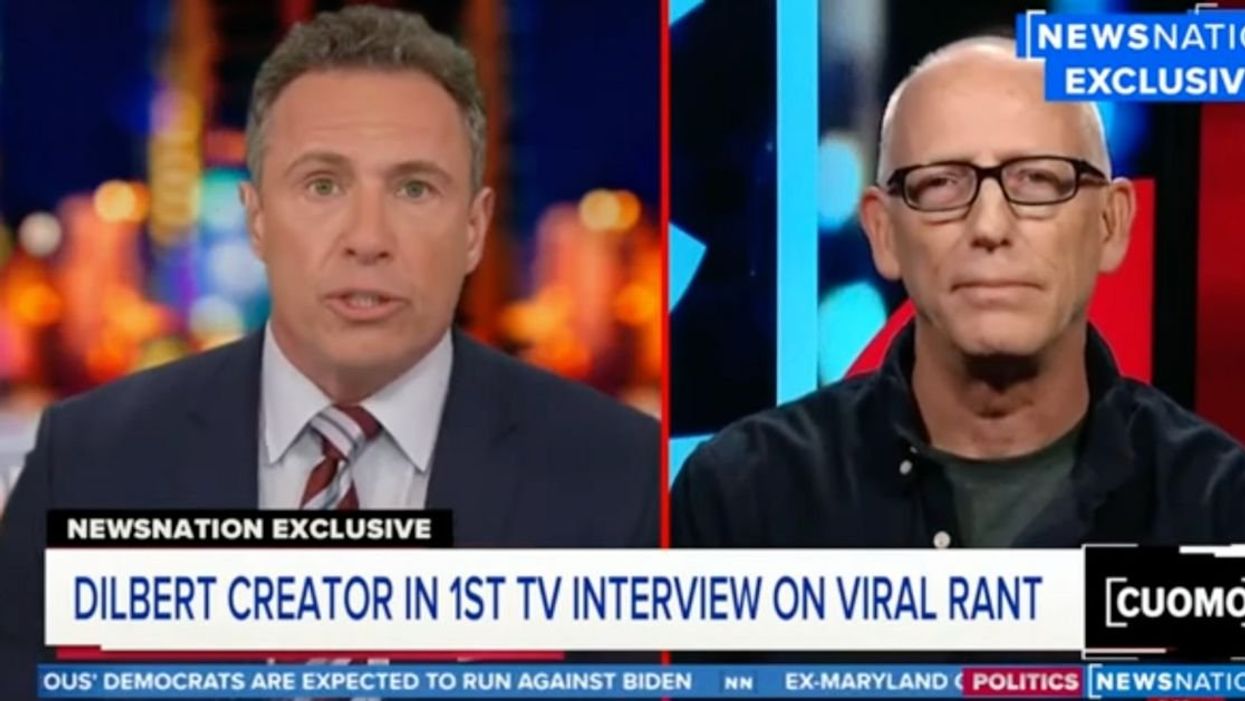 Screenshot of Chris Cuomo interview with "Dilbert" cartoonist Scott Adams