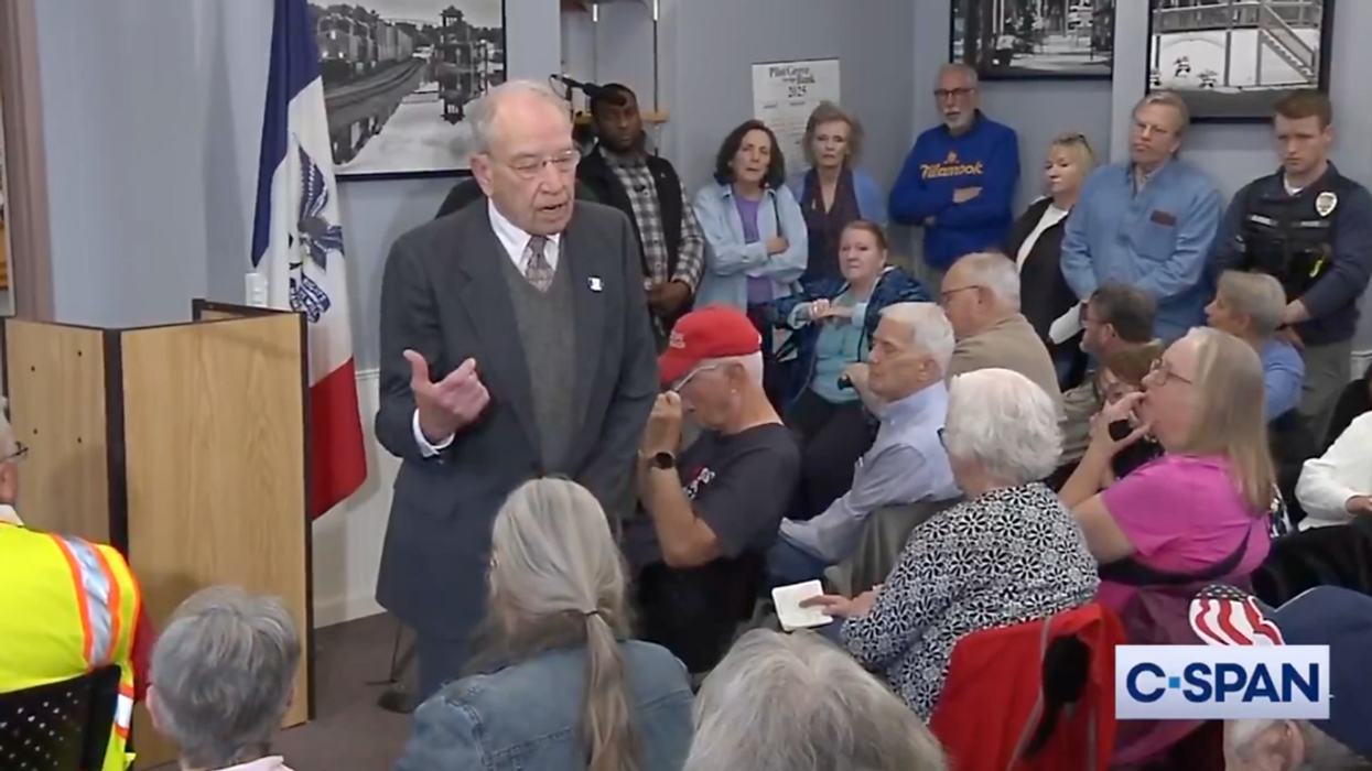Screenshot of Chuck Grassley speaking to constituents
