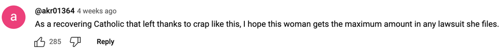 Screenshot of comment by @akr01364