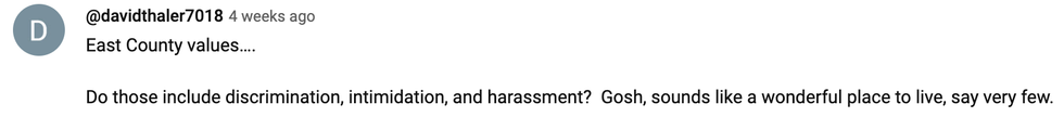 Screenshot of comment by @davidthaler7018