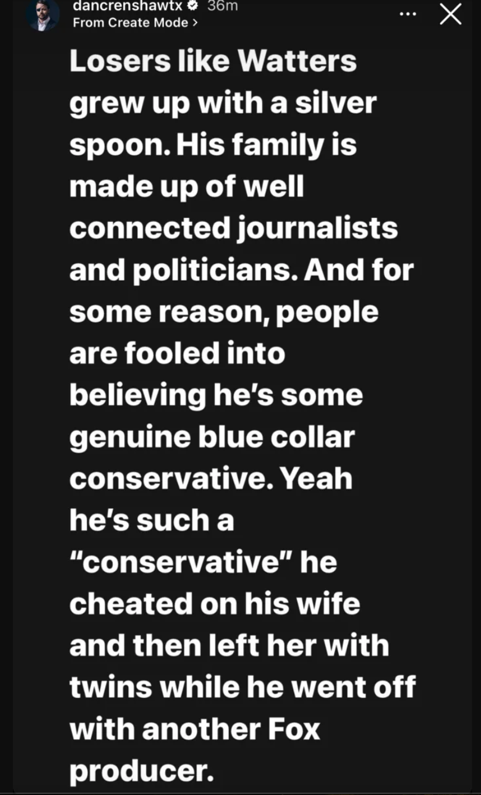 Screenshot of Dan Crenshaw's post