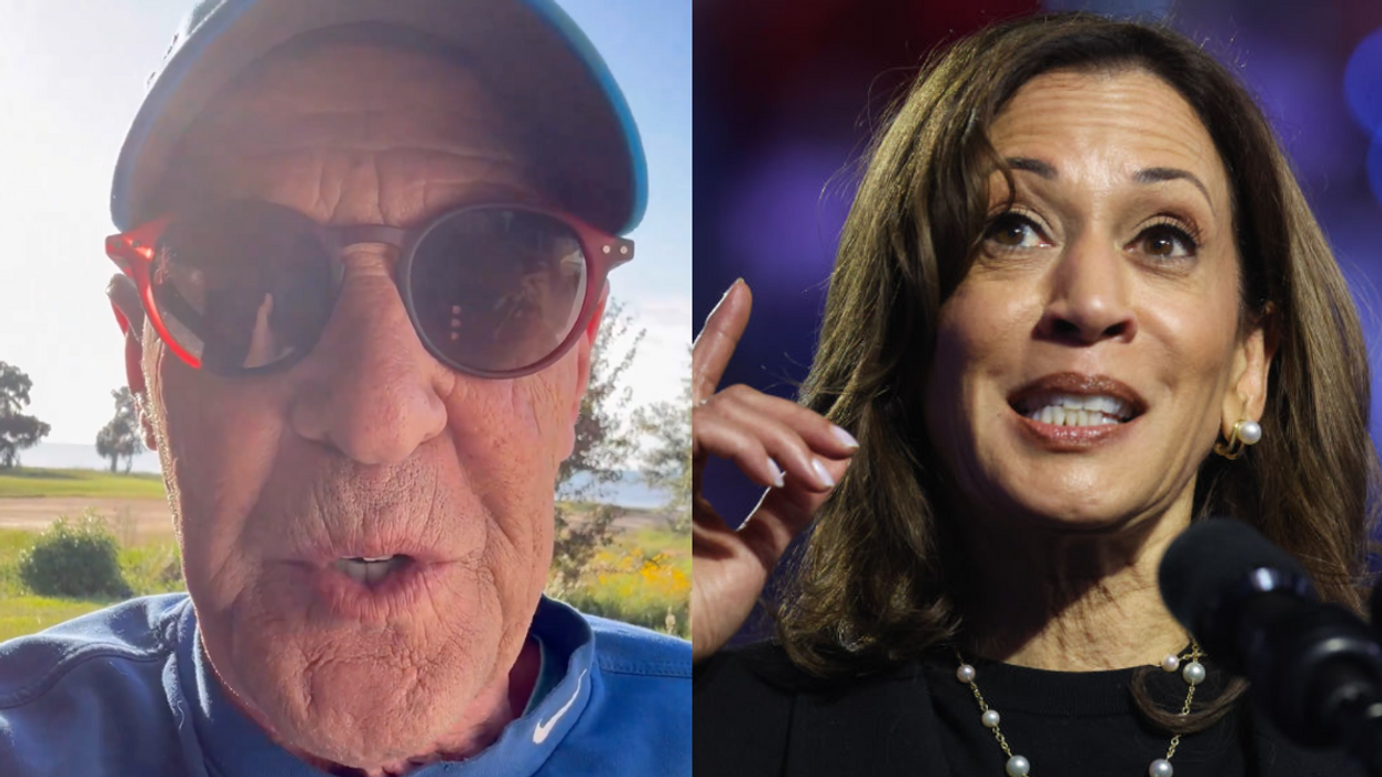Screenshot of David Elliot; Kamala Harris