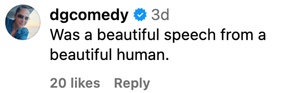 Screenshot of @dgcomedy's post