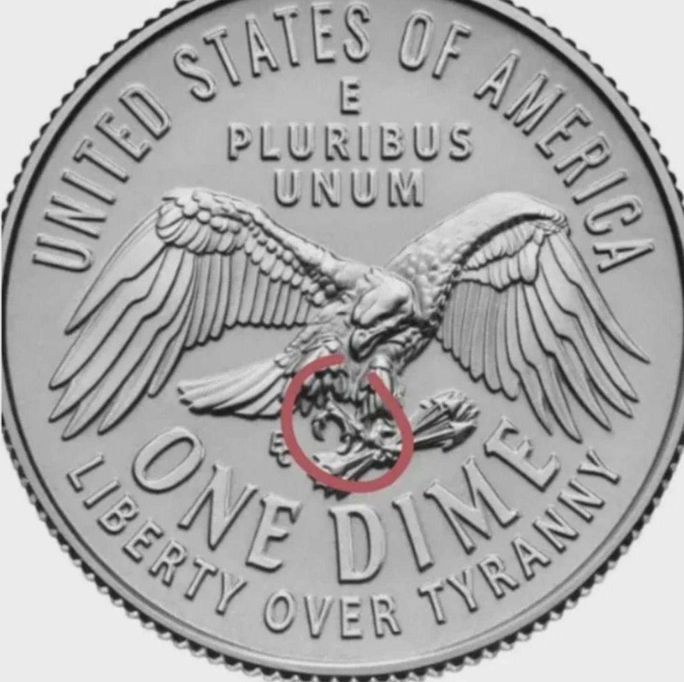 Screenshot of dime with design sans olive branch