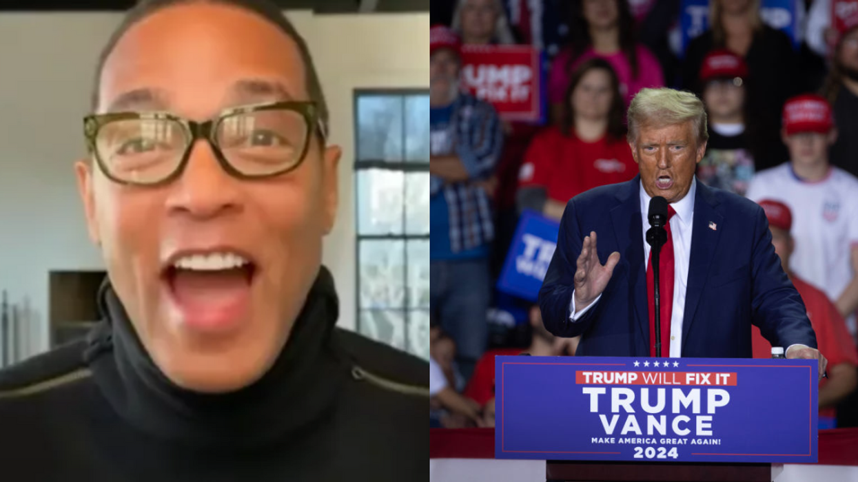 Screenshot of Don Lemon; Donald Trump at rally