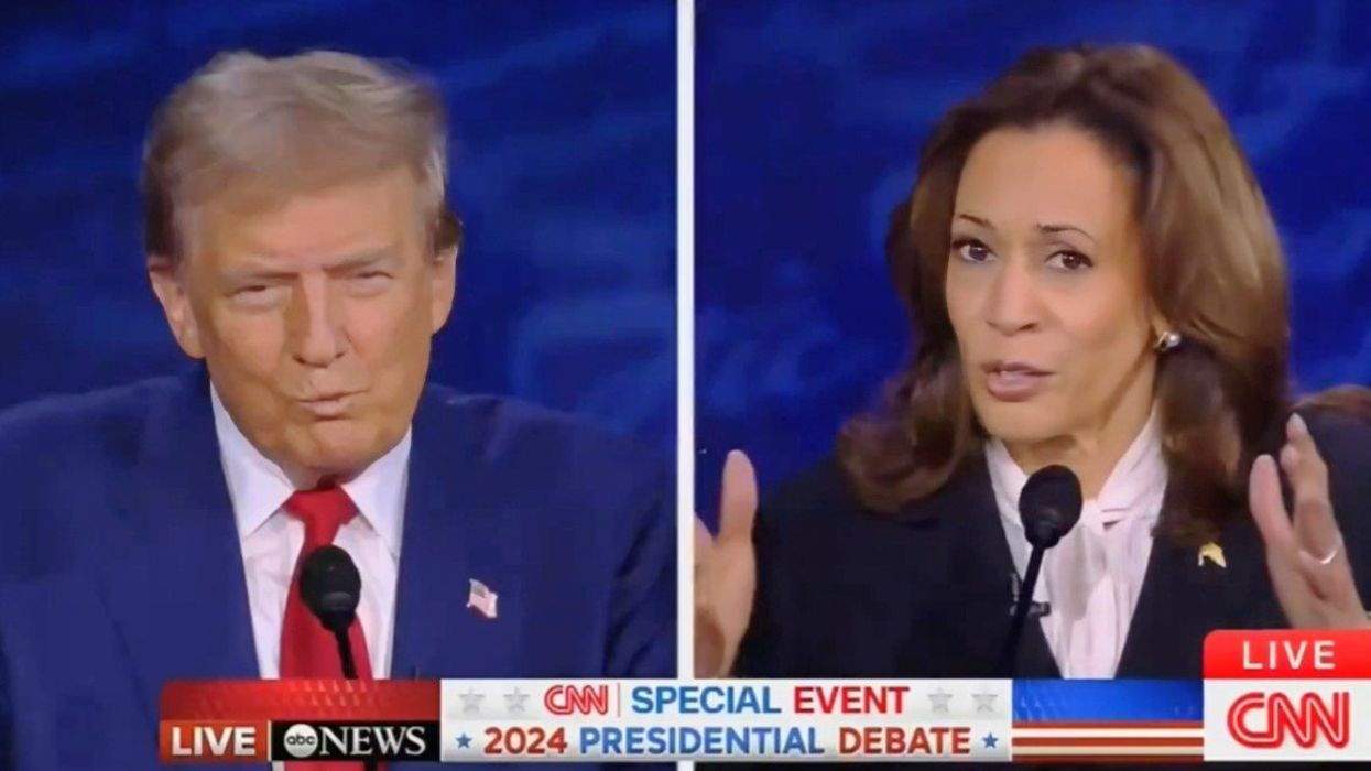 screenshot of Donald Trump and Kamala Harris presidential debate