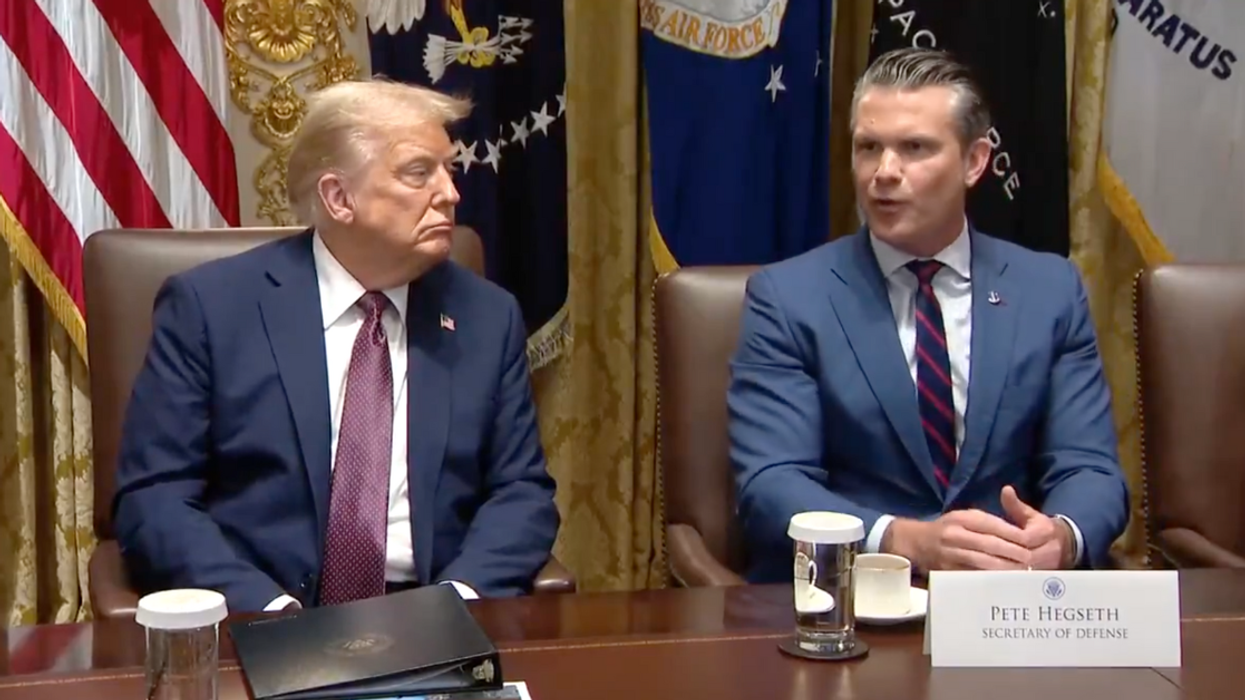 Screenshot of Donald Trump and Pete Hegseth