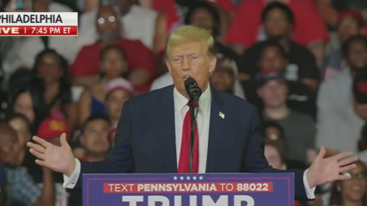Screenshot of Donald Trump at his Philadelphia rally