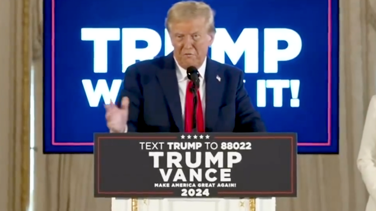 Screenshot of Donald Trump at Mar-a-Lago event