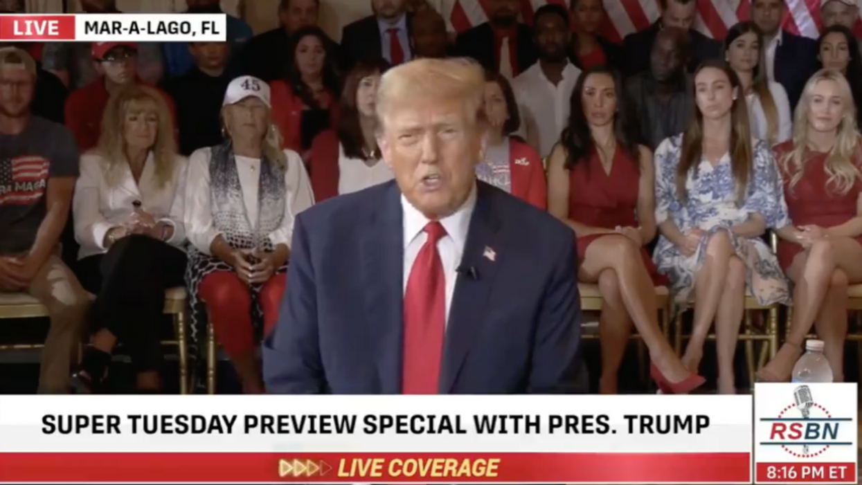 Screenshot of Donald Trump during Mar-a-Lago rally