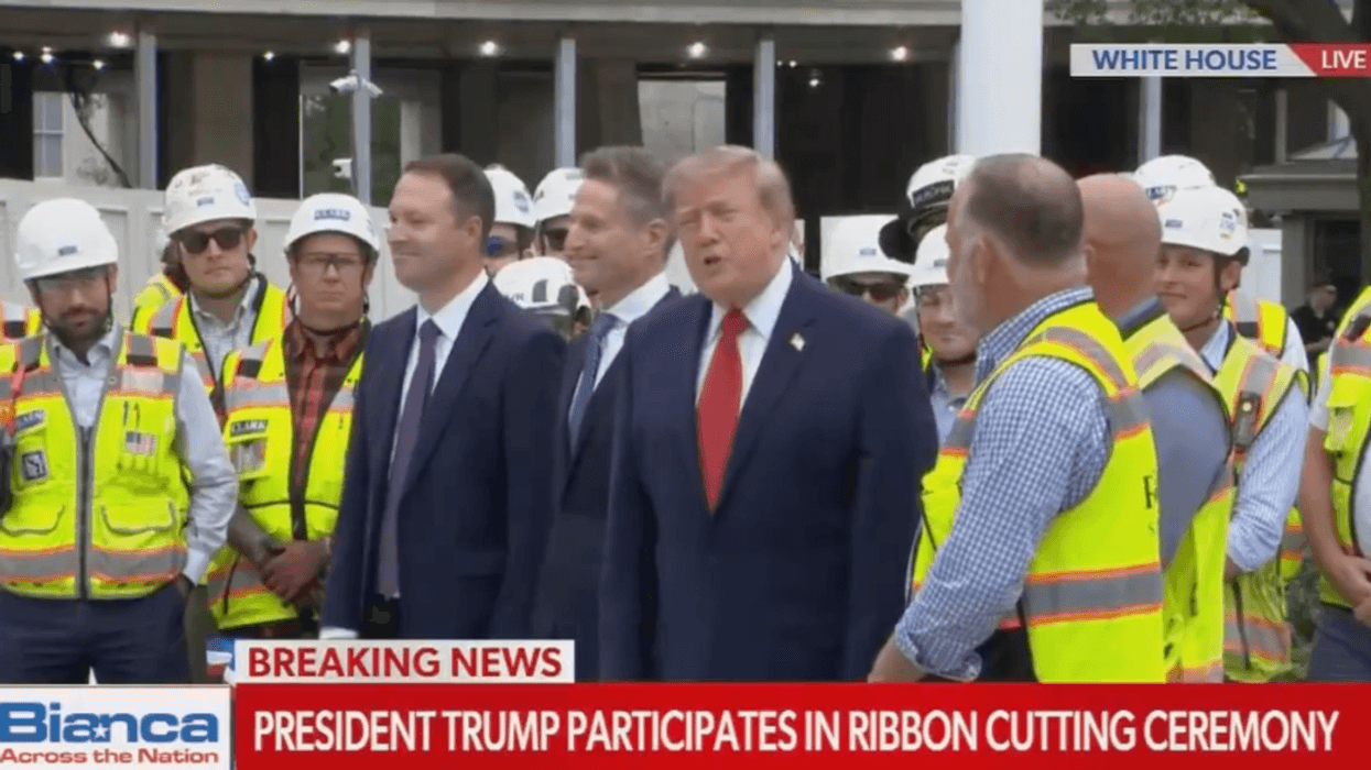 Screenshot of Donald Trump during ribbon-cutting ceremony