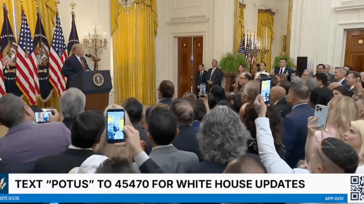 Screenshot of Donald Trump during White House event