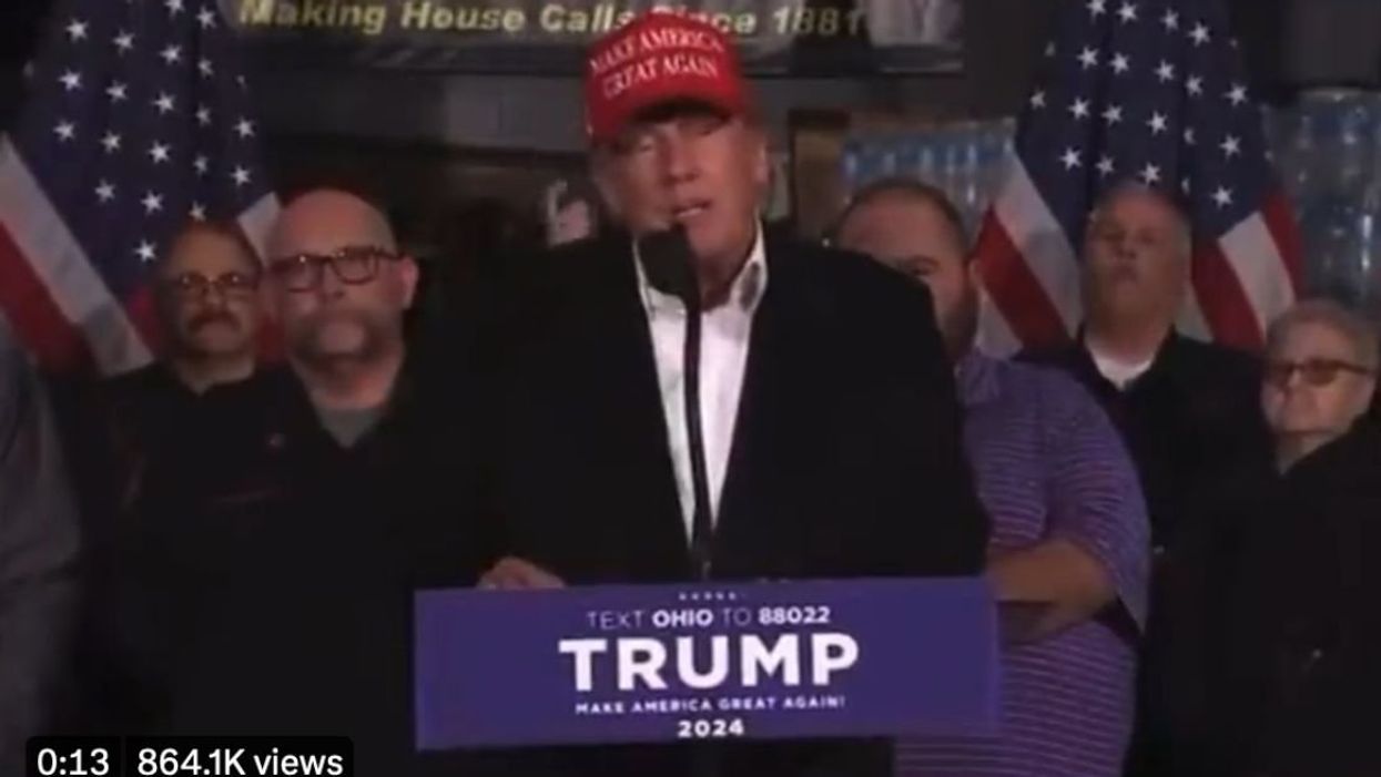 Screenshot of Donald Trump from a press conference in Palestine, Ohio
