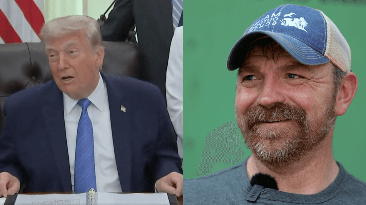 Screenshot of Donald Trump; Graham Platner