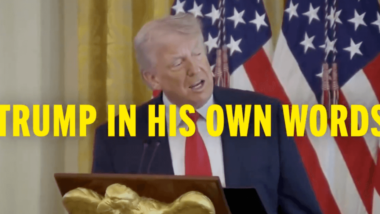 Screenshot of Donald Trump in new Democratic Party campaign ad