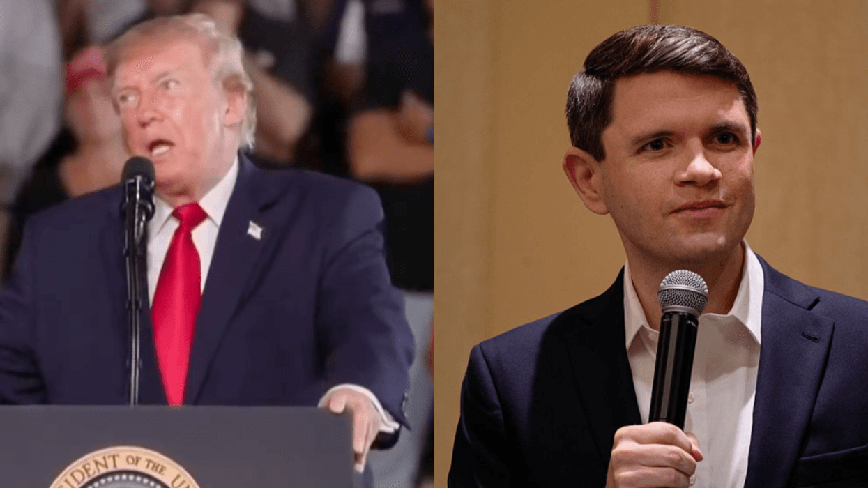 Screenshot of Donald Trump; James Talarico