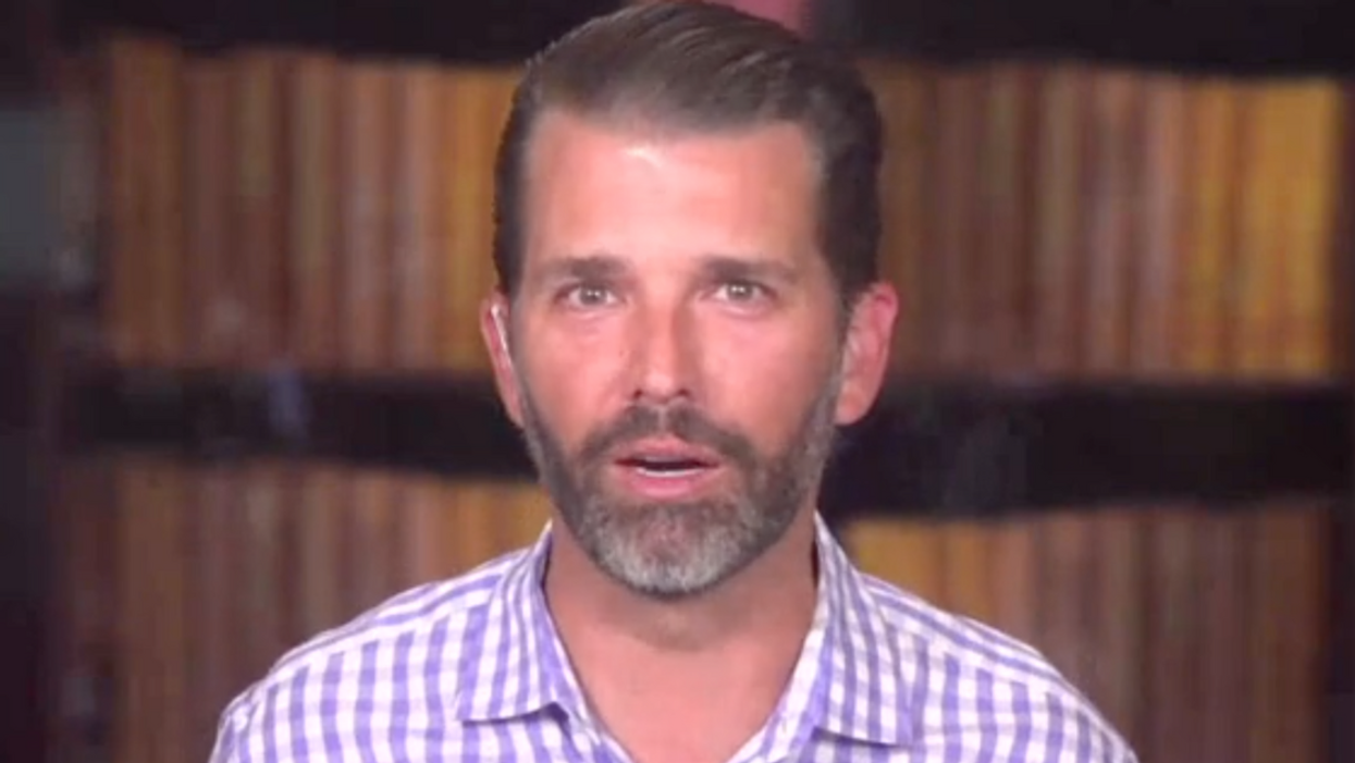 Screenshot of Donald Trump Jr. during his "Triggered" podcast
