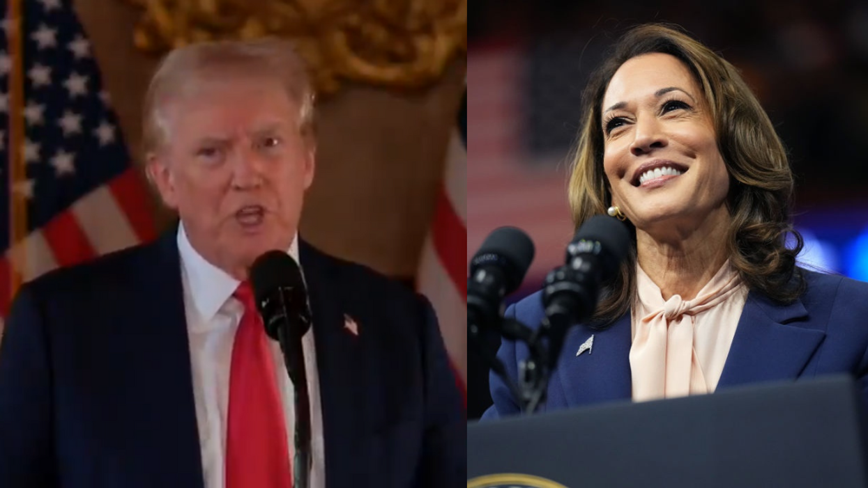 Screenshot of Donald Trump; Kamala Harris