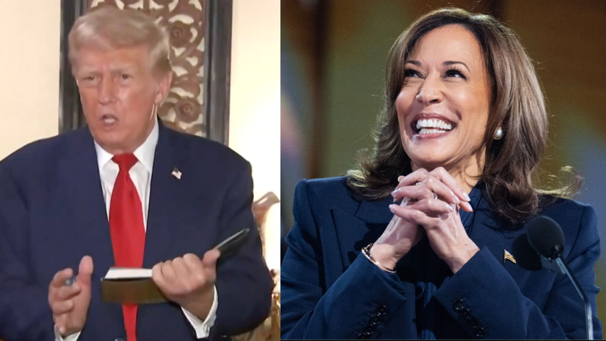 Screenshot of Donald Trump; Kamala Harris
