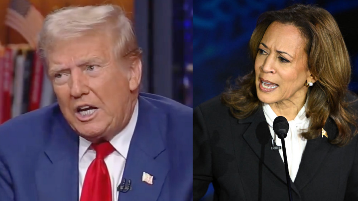 Screenshot of Donald Trump; Kamala Harris