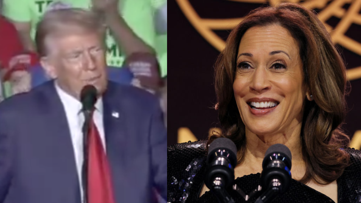 Screenshot of Donald Trump; Kamala Harris