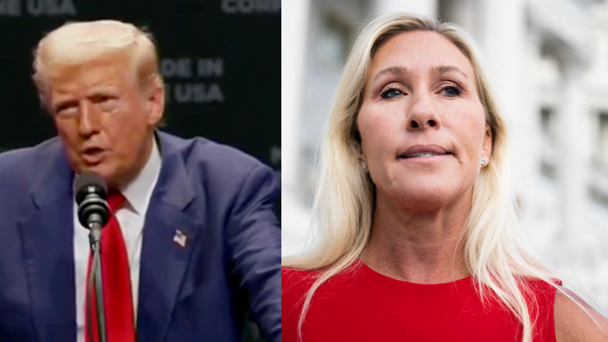 Screenshot of Donald Trump; Marjorie Taylor Greene