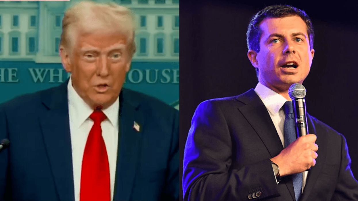 Screenshot of Donald Trump; Pete Buttigieg