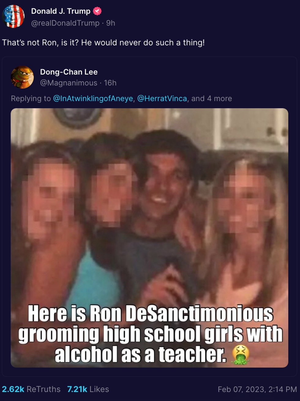 Screenshot of Donald Trump's post on Truth Social