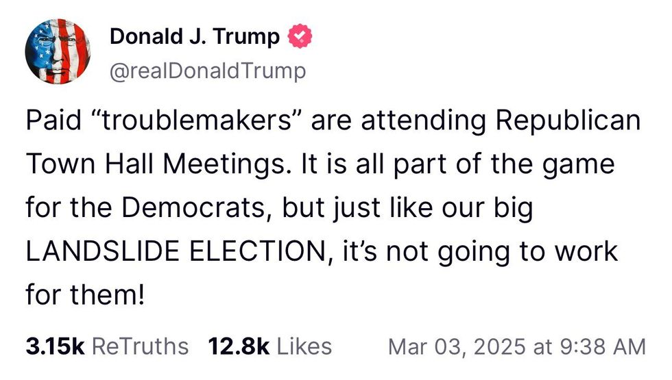 Screenshot of Donald Trump's post