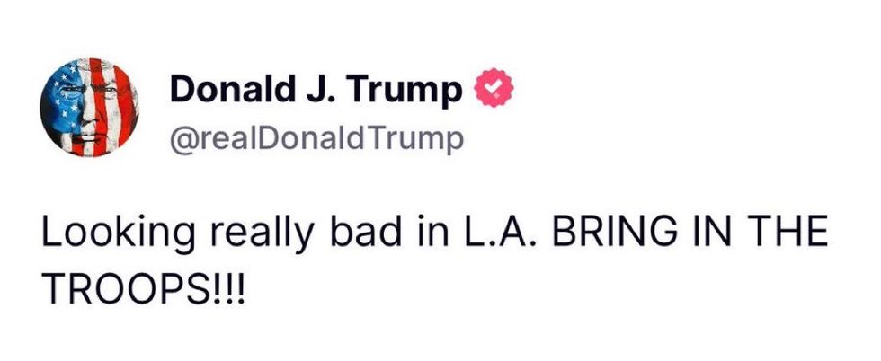 Screenshot of Donald Trump's post