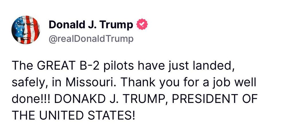 Screenshot of Donald Trump's post