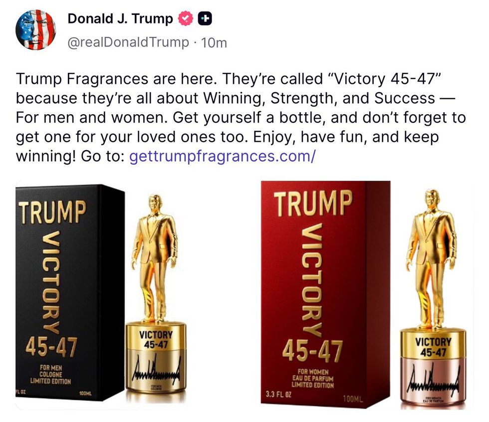 Screenshot of Donald Trump's post