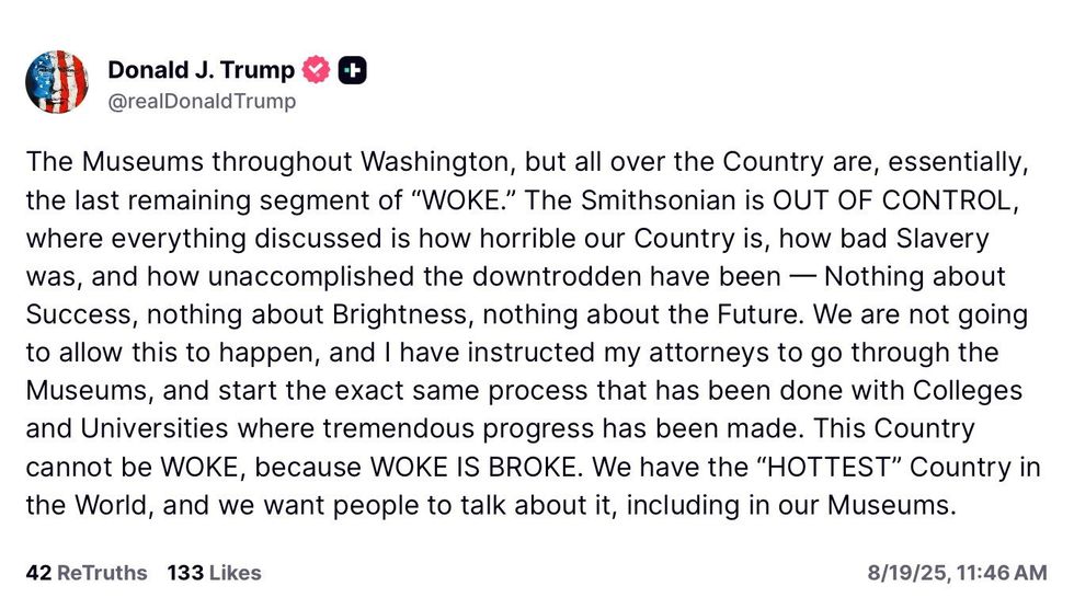 Screenshot of Donald Trump's post