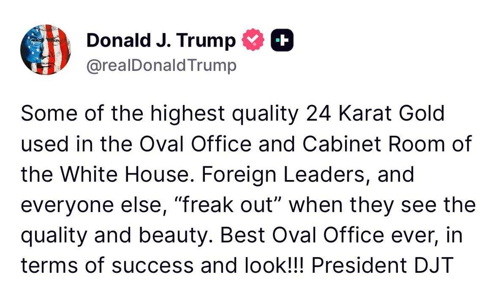 Screenshot of Donald Trump's post