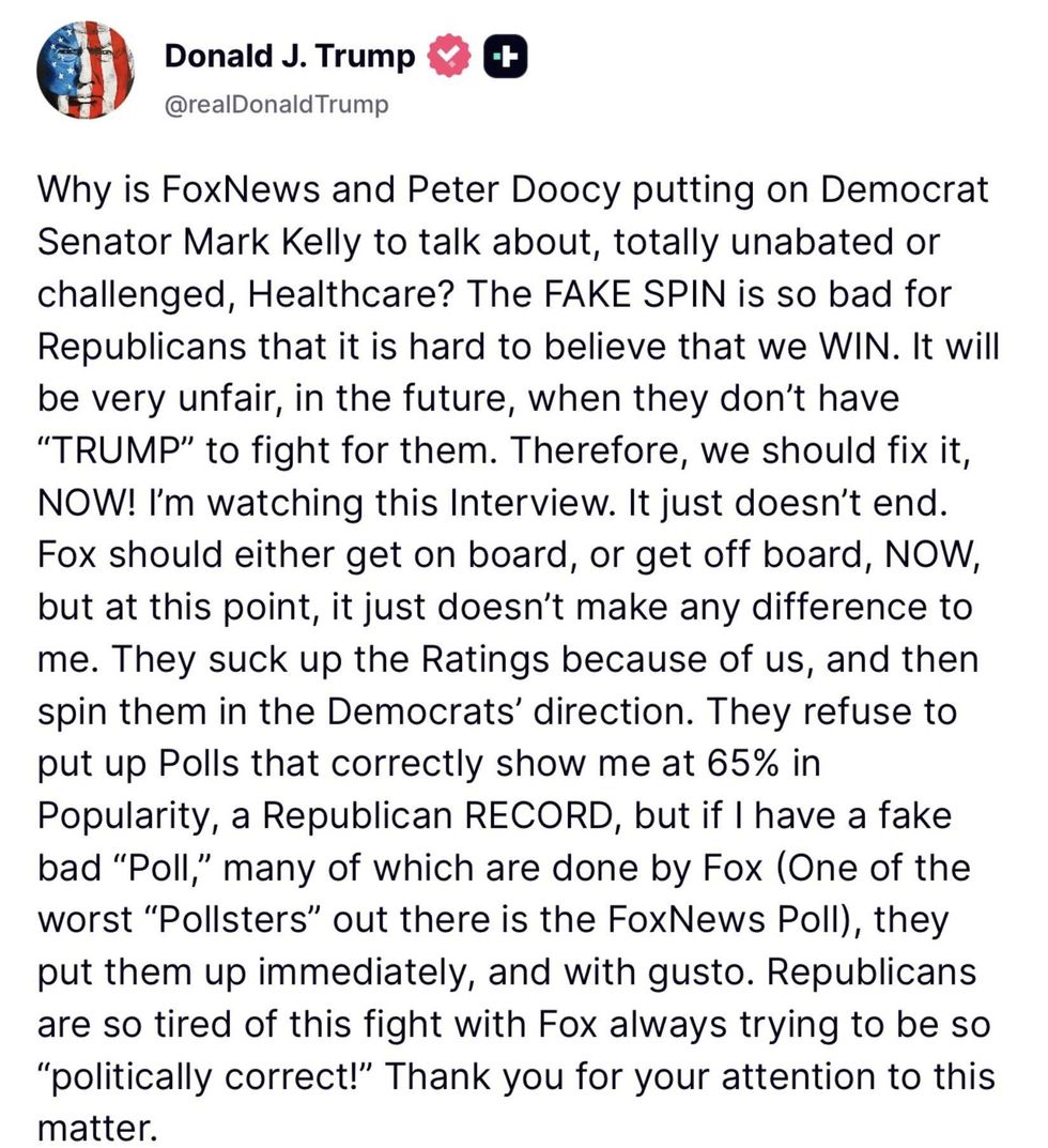 Screenshot of Donald Trump's post