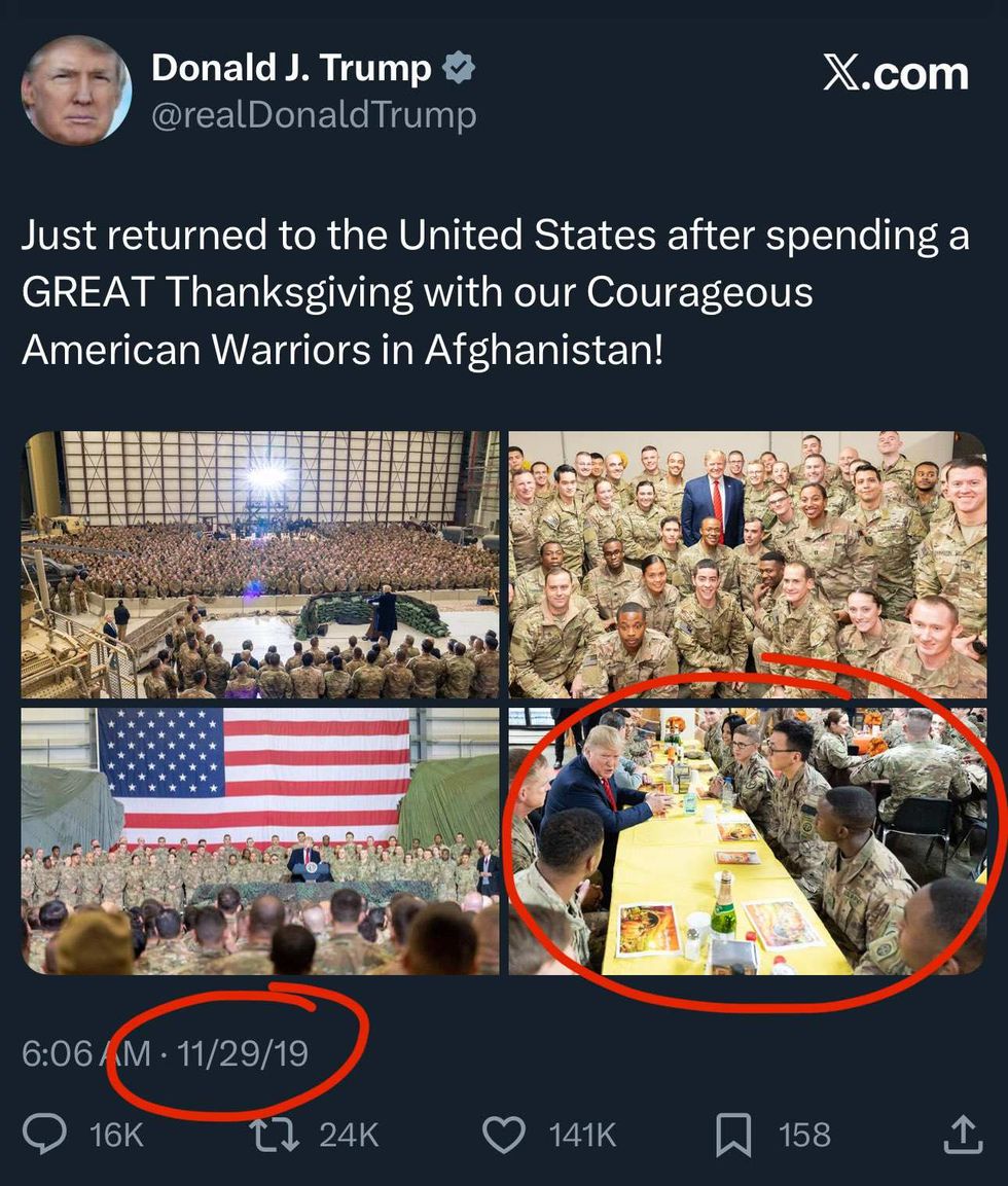 Screenshot of Donald Trump's post