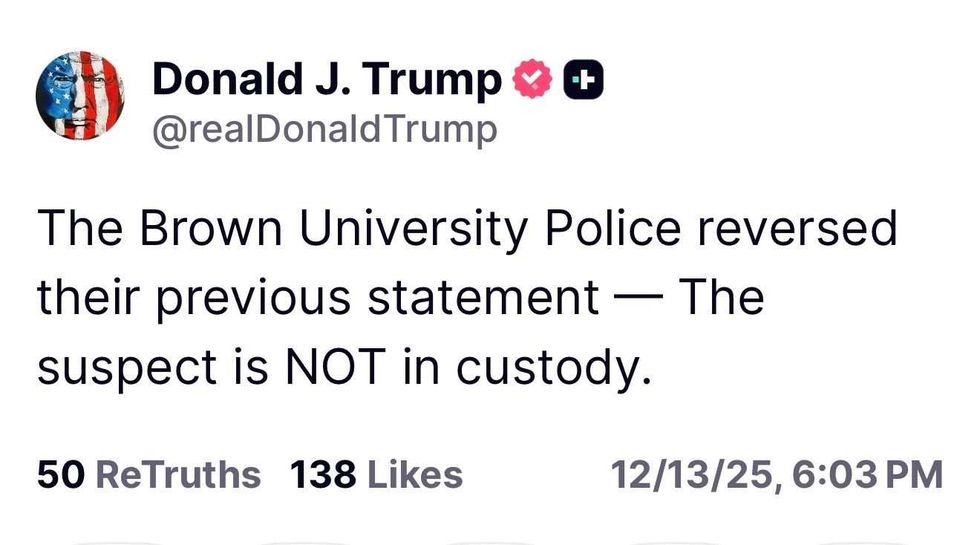 Screenshot of Donald Trump's post