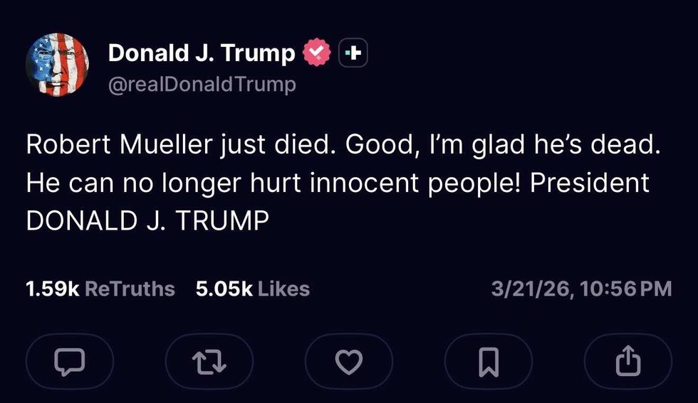 Screenshot of Donald Trump's post