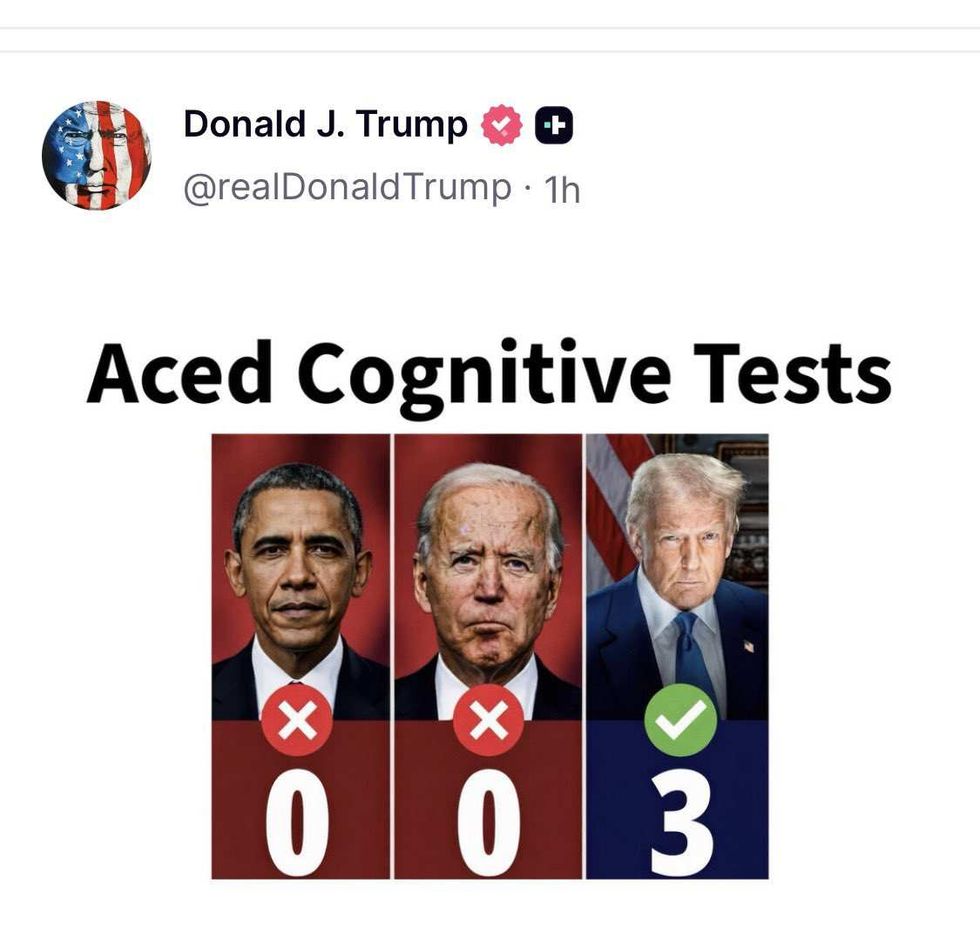 Screenshot of Donald Trump's post