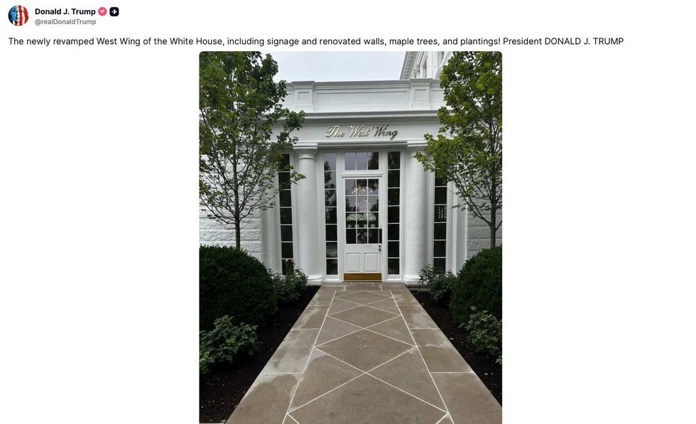 Screenshot of Donald Trump's post