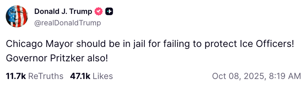 Screenshot of Donald Trump's post