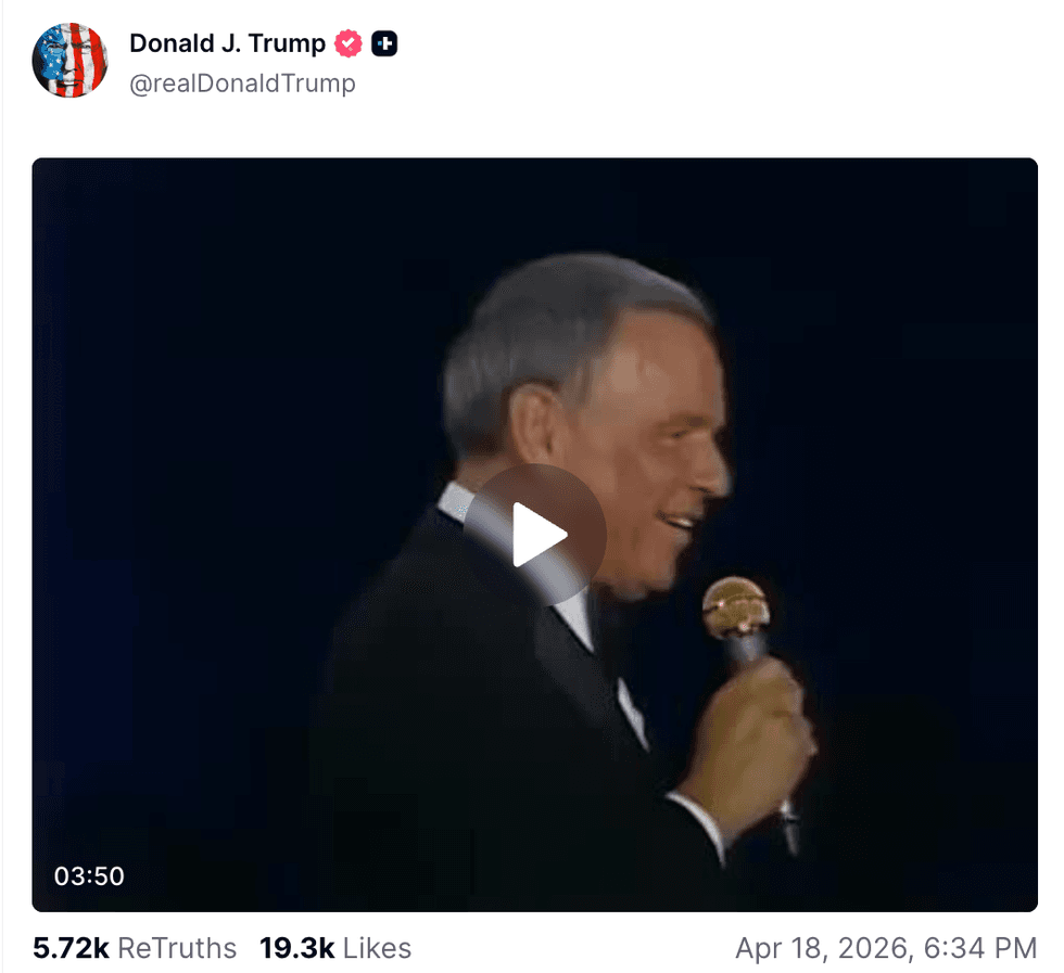 Screenshot of Donald Trump's post