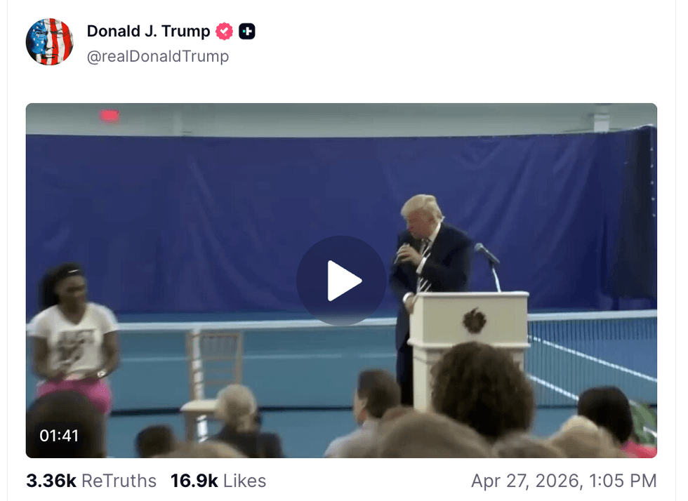 Screenshot of Donald Trump's post